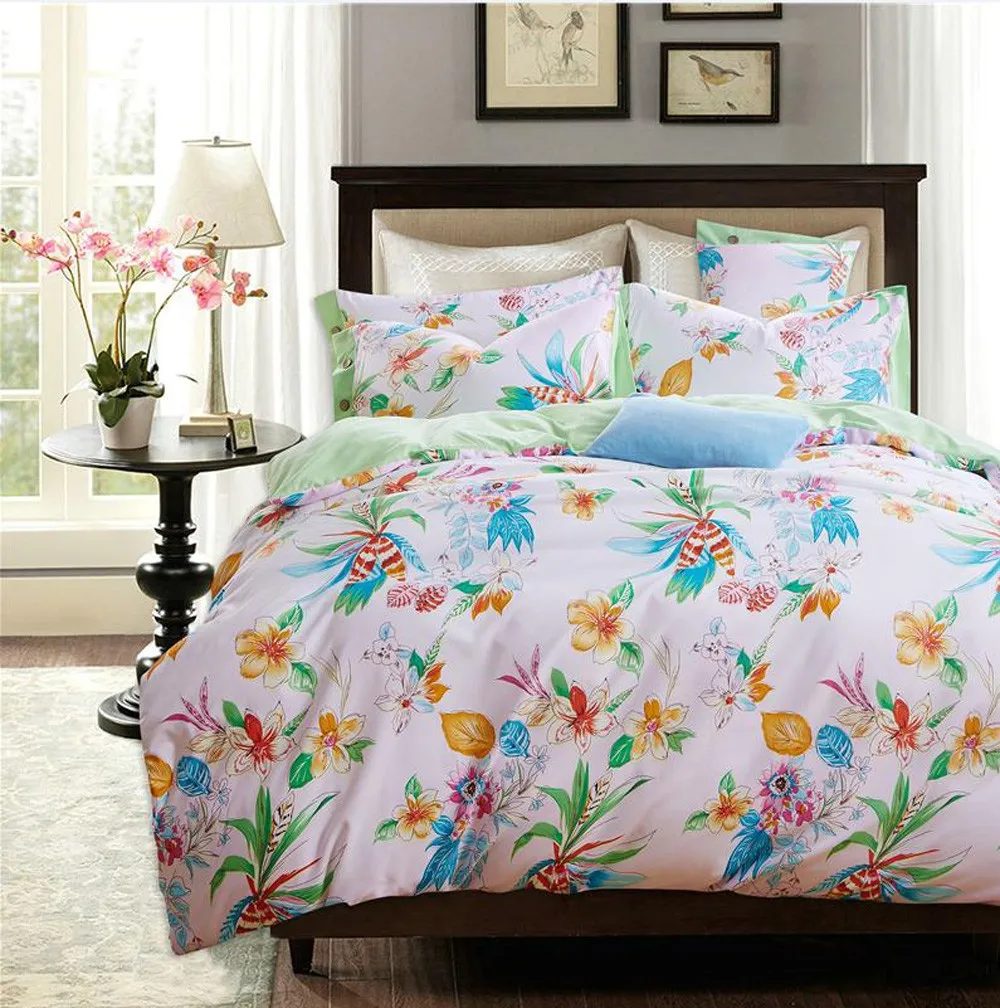 100 Polyester Microfiber Duvet Cover Set Reversible Print Pattern