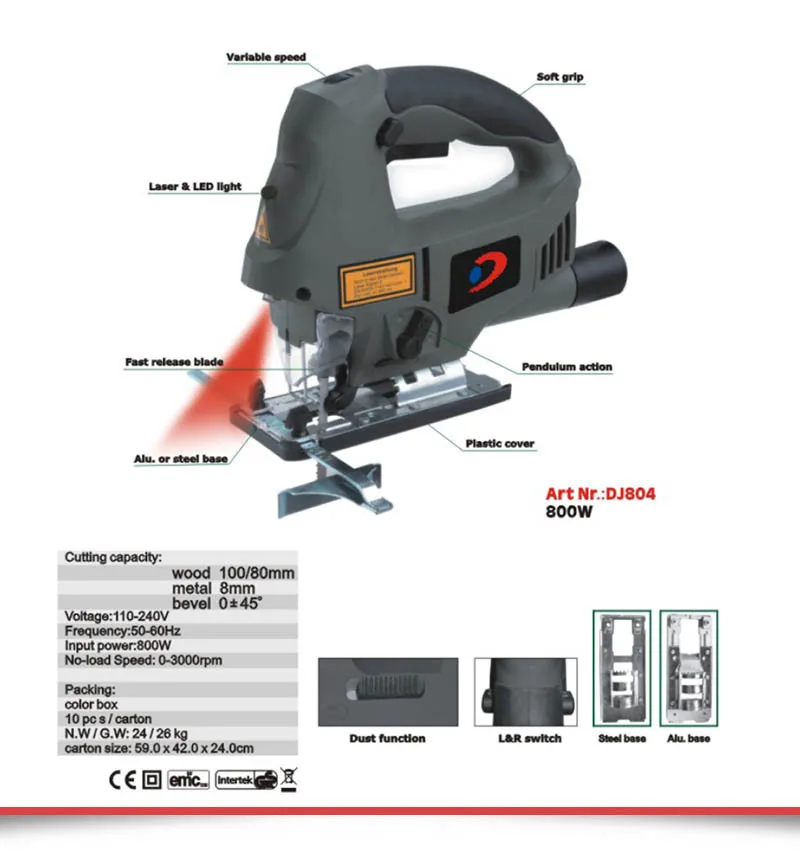800w 100mm Professional Electric Jig Saw With Led Light Buy Jig Saw