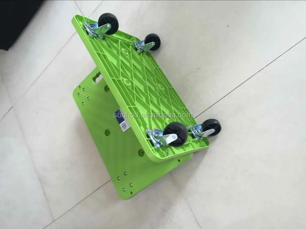 Rectangle Plastic Platform Dolly 100kg/220lbs Capacity Moving Plastic
