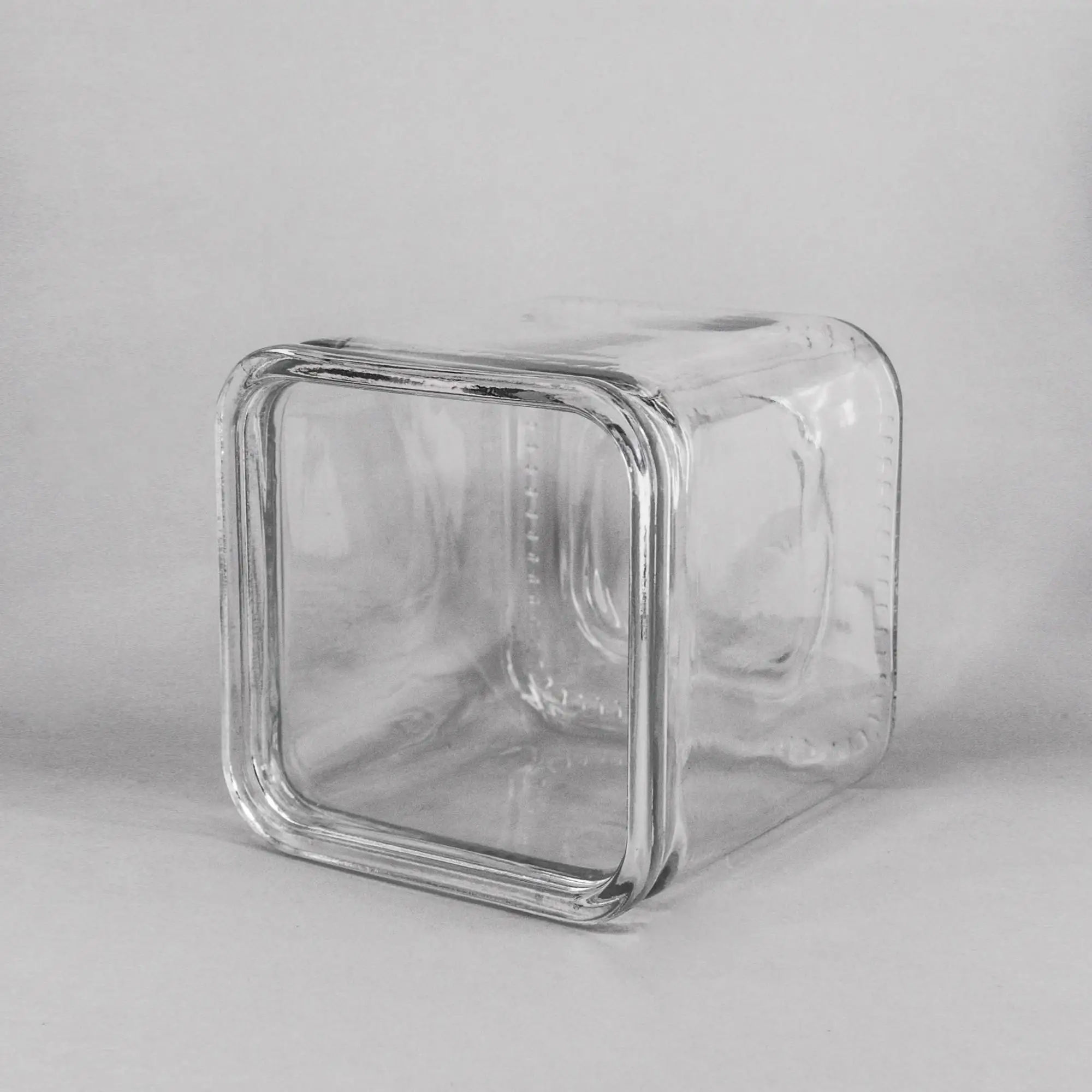Transparent Unique Square Glass Votive Candle Jar Tealight Candle