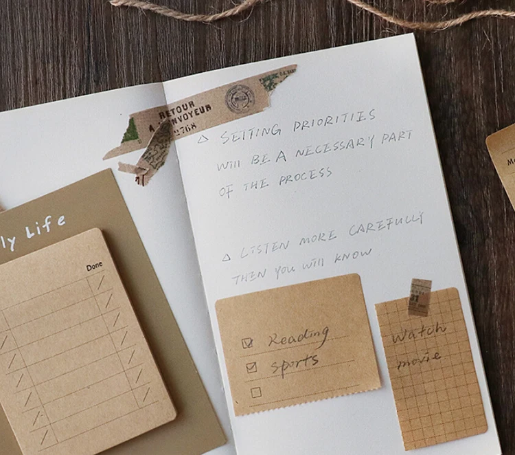 Premium Wholesale Kraft Paper Color Daily Weekly Planner To Do List Notepad