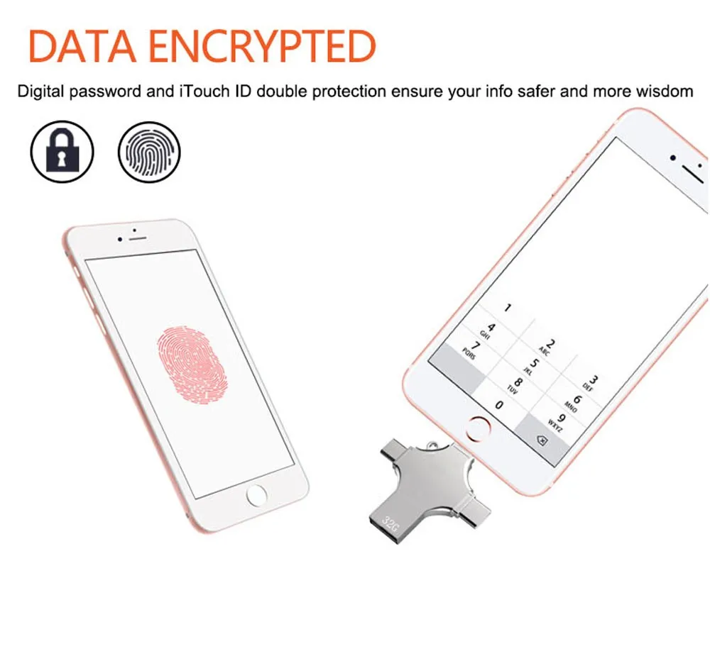 Otg Usb Flash Memory 4 In 1 Usb Flash Drive Micro Mobile Phone Pen Drive - ANKUX.COM