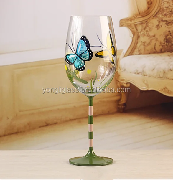 Red wine glass,Merry Christmas hand painted wine glass,christmas drinkware/wine glass