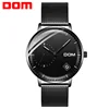 DOM simple steel mesh belt men's watch waterproof quartz calendar small seconds watch wholesale