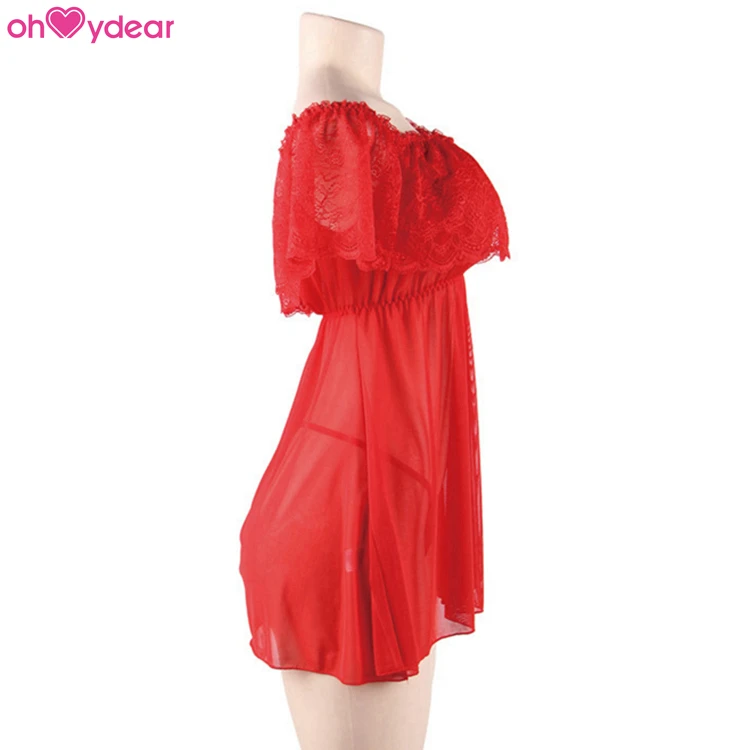 Drop Ship Red Mature Ladies Sheer Sexy Babydoll Chemise Buy Sexy