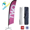 Promotion telescopic pole outdoor flying wind resistant printing advertising teardrop or feather banner beach flag