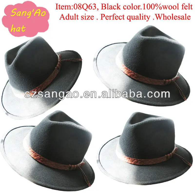 kids black fedora hat