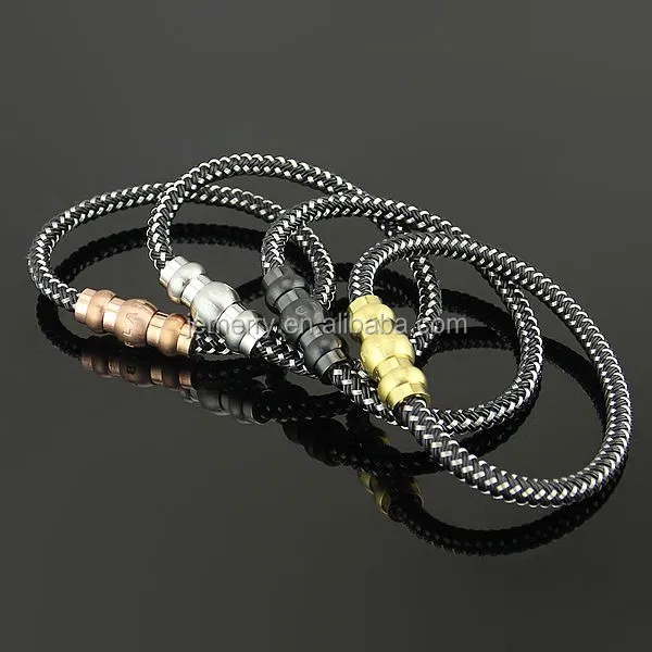 Design Fashion Health Energy Bracelet Bangle Men 316L Stainless Steel Bio Magnetic Bracelets Black Plated Bracelet Jewelry