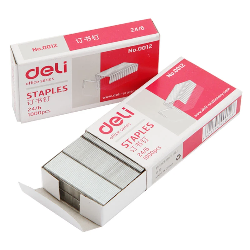 Staples Silver Steel Staples For Office Stapler—1000PCS//Box No.12 24//6