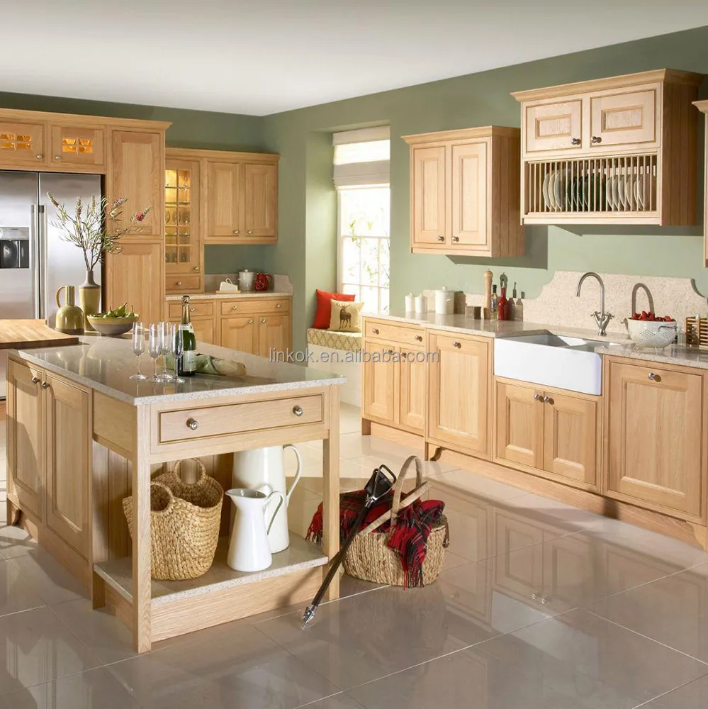Amerikaanse traditionele keuken eiland beuken massief hout keuken ...