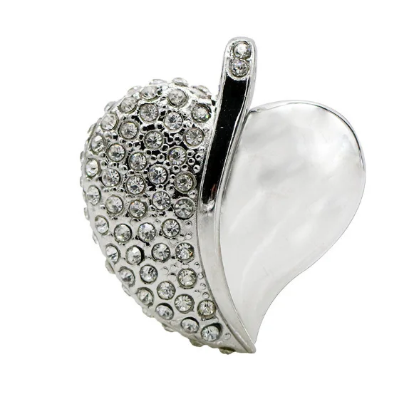 Jewelry Heart Shape USB 2.0 Flash Drive for Girls Pen Drive Diamond Necklace Memory Stick Cute Thumb Drive - ANKUX.COM