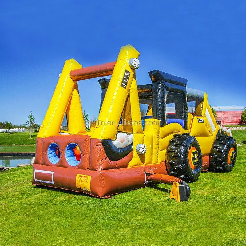 Zzpl Bright Inflatable Tractor Bounce House 3d Car Bouncer Boy's Loved