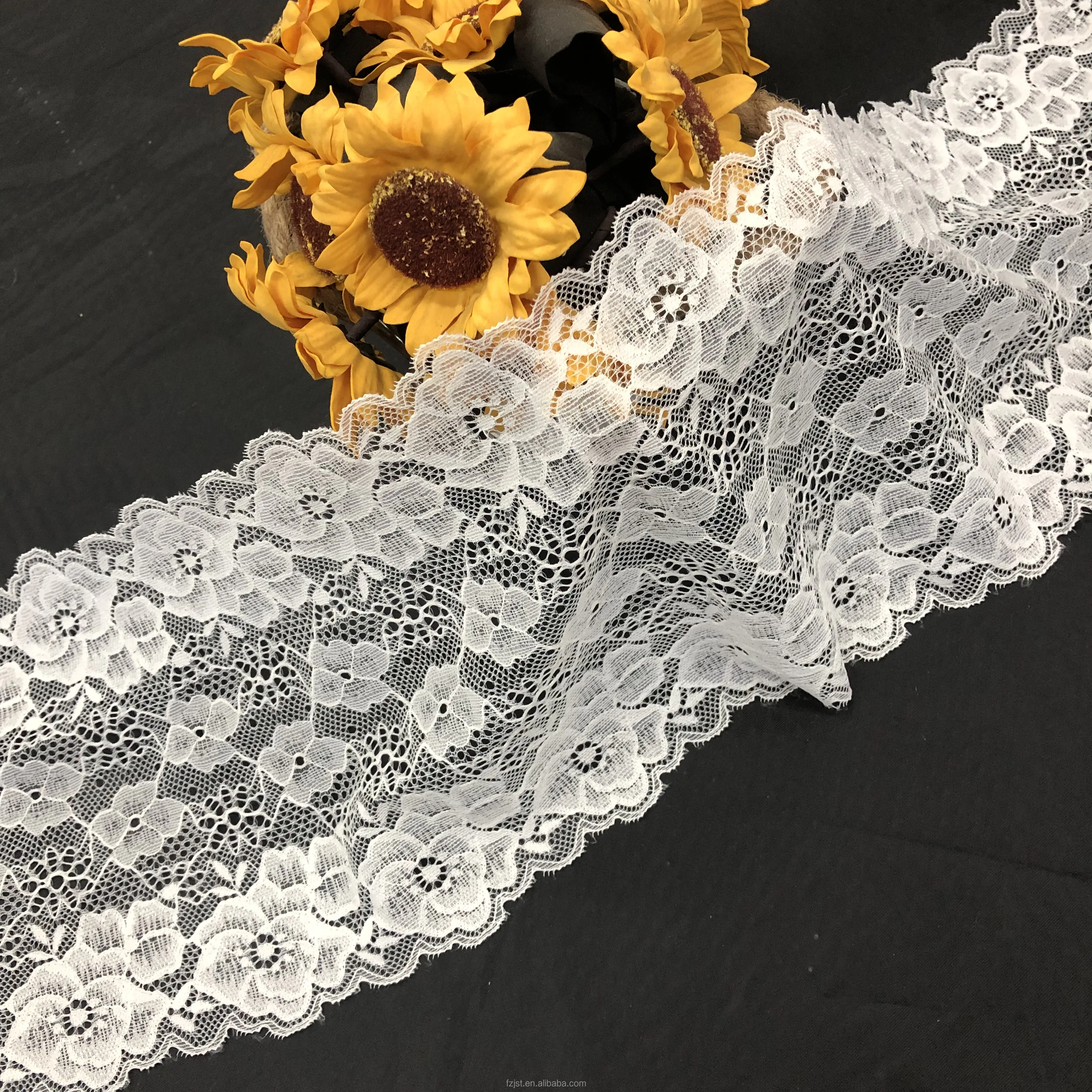 10Pcs 20 Yards Nylon Elastic Lace Trim Ribbons 10 Colors 1/2 Inch Wide Flower Edge Elastic Stretch Ruffled Lace Elastic Underwear Sewing Decor Craft