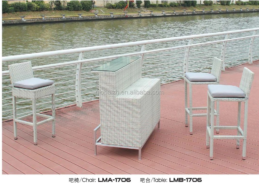 The Range Outdoor Furniture Ratan Plastic Outdoor Bar Table And Chairs