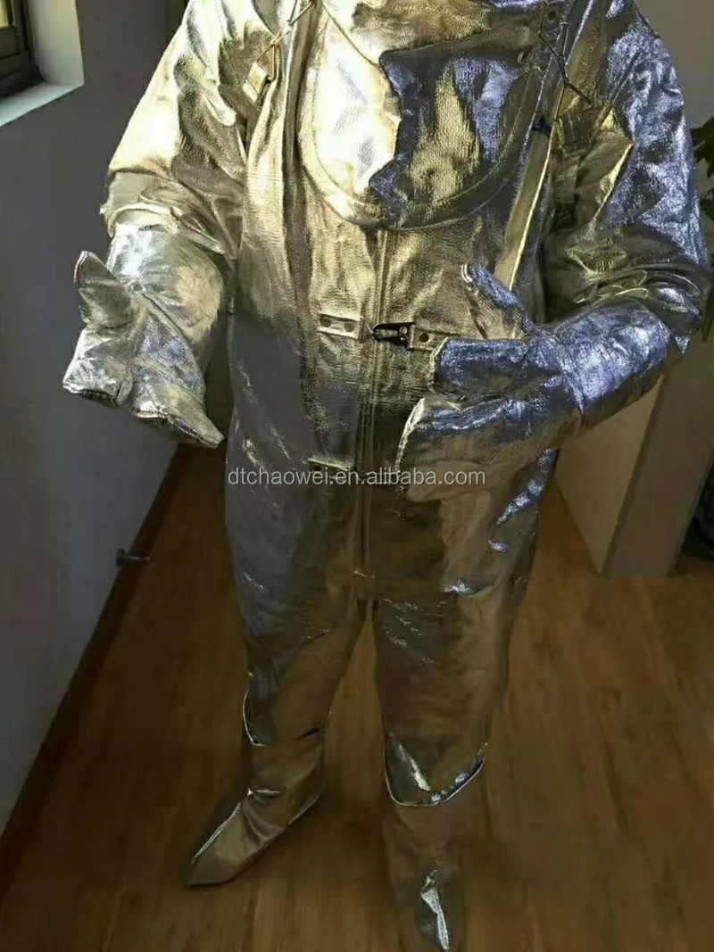 High Temperature Protective Fire Resistant Suit With Aluminum Foil