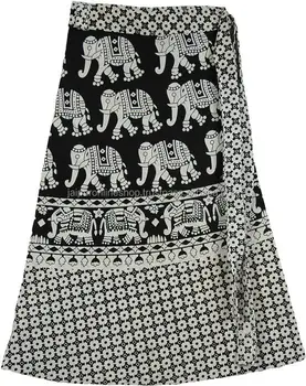 black and white wrap skirt