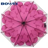 Custom promotional manual open ladies 4 fold umbrella with flower printing
