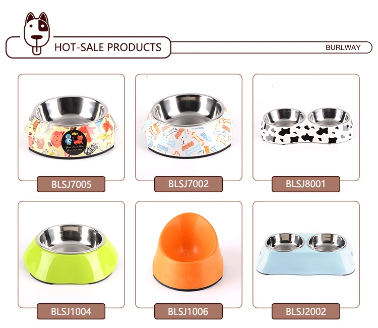 Pet Bowls Feeder With Cute Cartoon Metal Dog Bowls Custom Dog