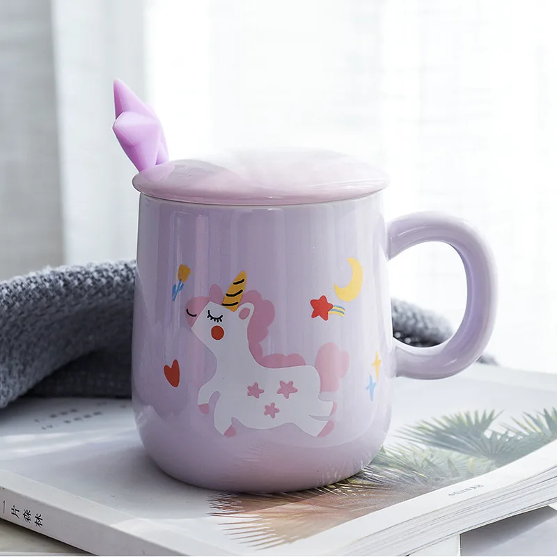 New Ceramic Coffee Cup Cute Creative Unicorn Mug Birthday Gift For Kids. 