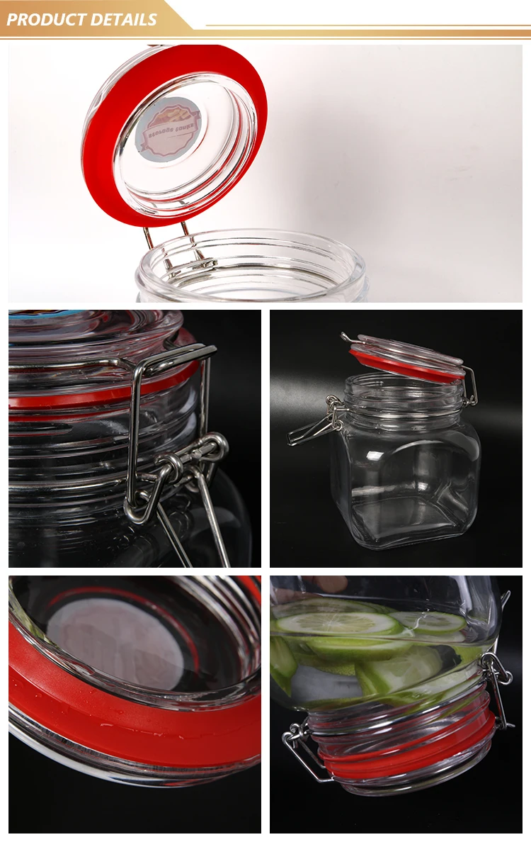 New Product China Factory Unique Latch Lid Airtight Large Glass Mason