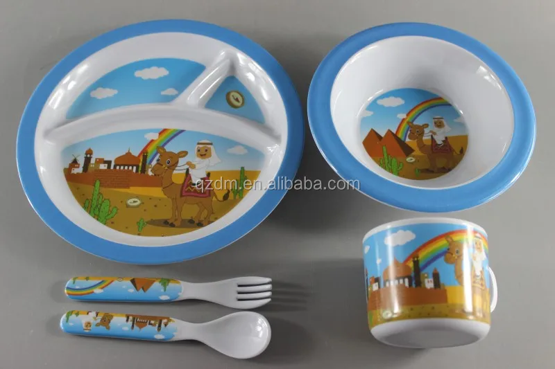 5pcs Melamine Kid's dinner set ,Lunch Tableware set