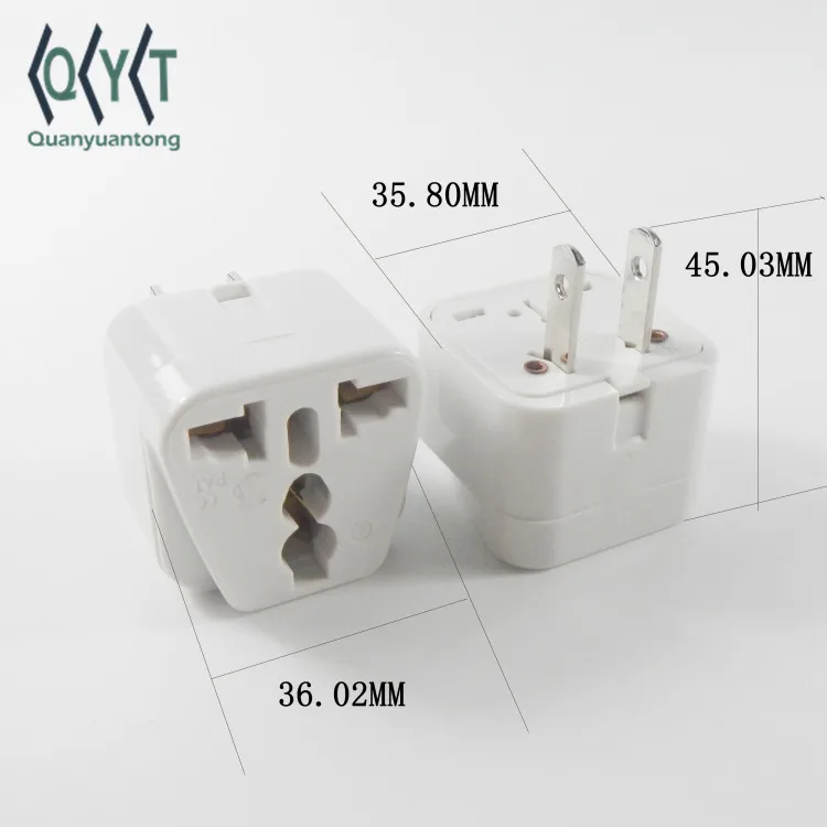 White Cn China Socket To Universal Plug Socket Adapter 45.03mm*36.02mm 