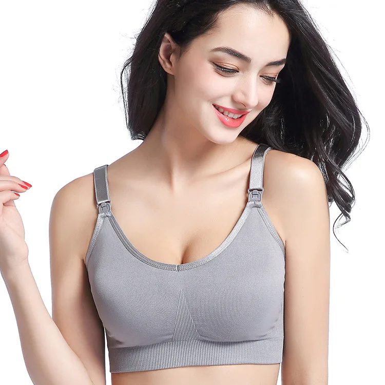 Womens Seamless Front Closure Full Bust Breastfeeding Nursing Bra With