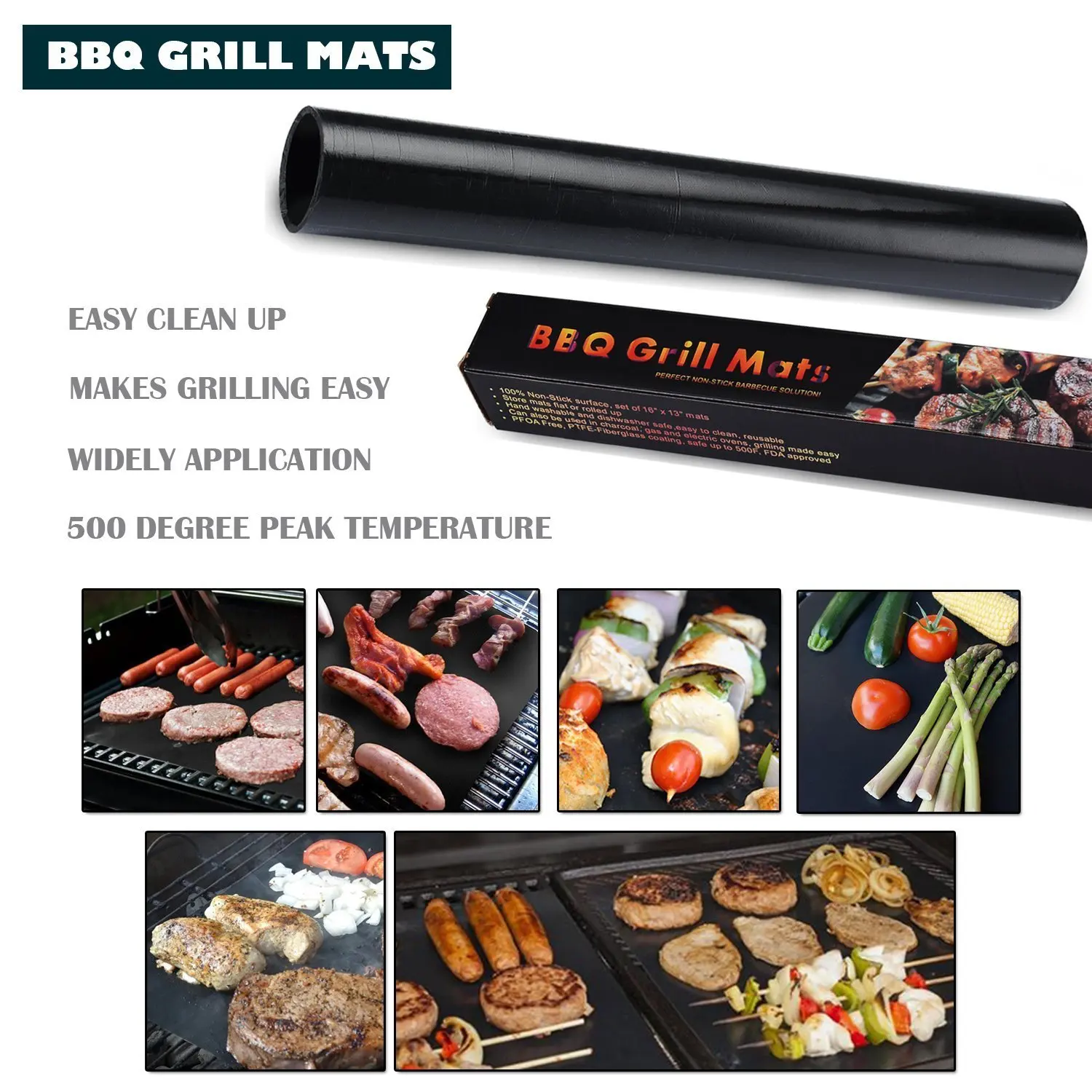 Reusable Bbq Grill Mat Nonstick Cooking Plate Heat Resistant Pan Pad