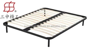 Single Double Queen Size Latest Metal Bed Designs In Wood Slat Bed
