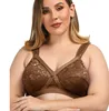 Plus Bra Cup for Fat Women Front Closure Full Figure Magic Lift Embroidered Wirefree Bra