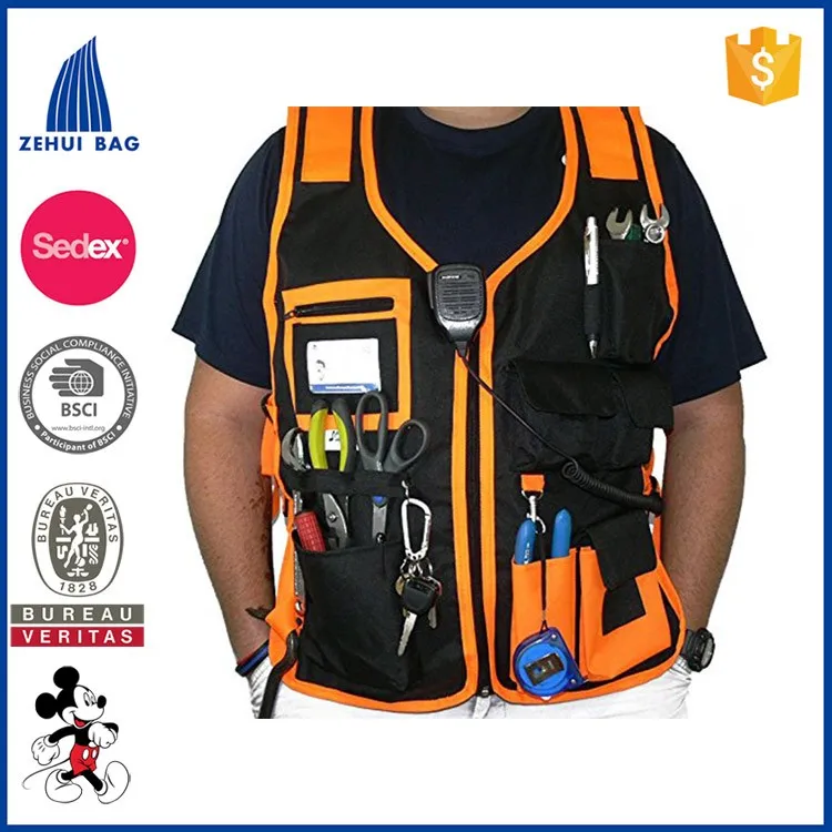 Electrician Carpenter Framer Plumber Construction Pouch Bag Tool Vest
