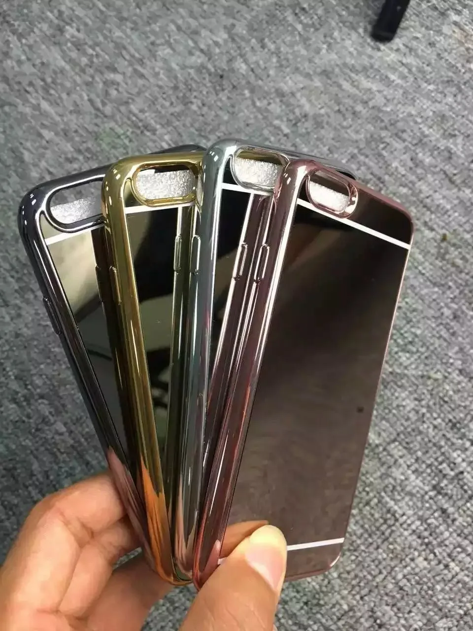 Hot Soft TPU Electroplating Mirror Case Cover For iphone 7 iphone 7 plus