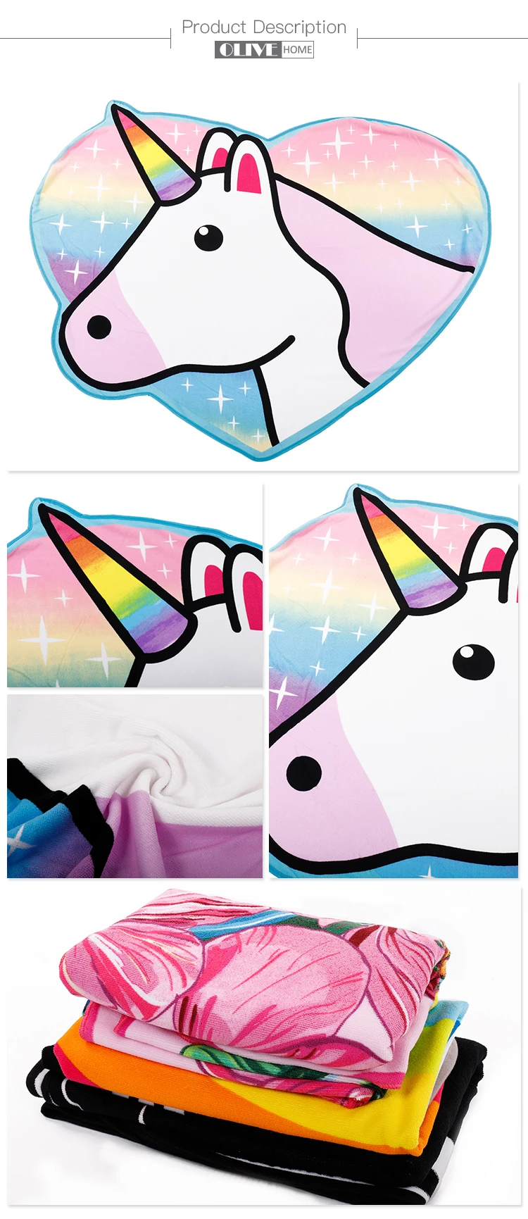 Kualitas Microfiber Kain Kartun Unicorn Berkerudung Bayi