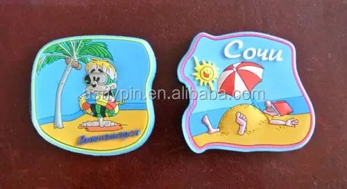 PVC souvenir fridge magnets vacation at the sea Russian resorts humour
