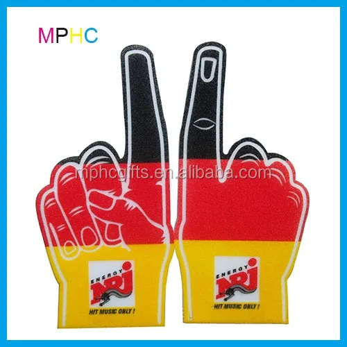 Custom Sponge Foam Hand Cheering Mitt With Middle Finger Buy Foam