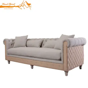 Upholstered Antique Vintage Clical French Provincial Style Upholstered Antique Vintage Clical French Provincial Style Furniture Oak Wooden Frame Fabric Chesterfield Living Room Sofa