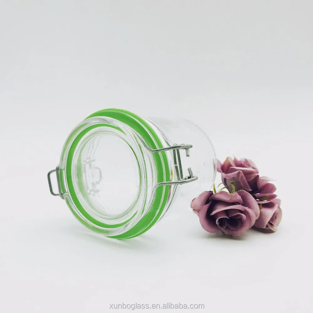 250 Ml Glass Storage Mason Jar Canister With Swing Top Latch Airtight