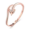 Fashion Simple Classical Noble Czech Stone Paved Enamel Fox Rose Gold Plated Tin Alloy Bangle for Women