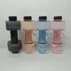 550ml large capacity plastic clear sports bottle portable tumbler outdoor dumbbell fitness exercise creativity cup water mug