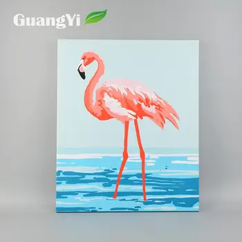 Berbagai Gaya Menyesuaikan Flamingo Seascape Kanvas Minyak Lukisan