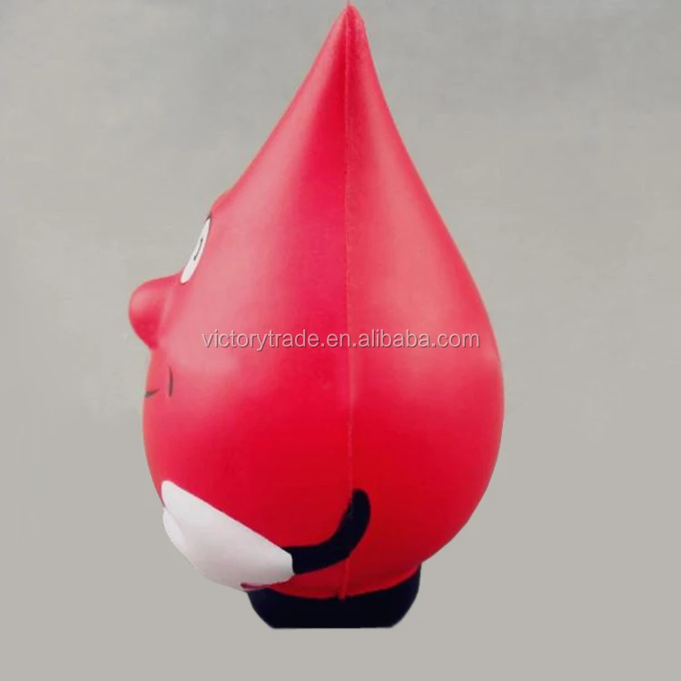 Promotional gift colorful smiley water drop shaped pu foam anti stress ball 