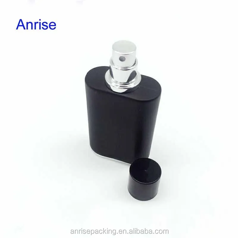 Classic 50ml Black Glass Glass Men's Perfume Bottle Square Refillable