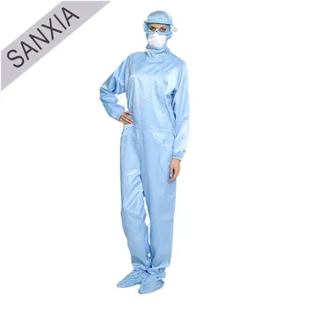 Blue 0 5mm Polyester Filament Yarn Esd Bunny Suit View Clean Room Smocks Sanxia Product Details From Chengdu Sanxia Technology Co Ltd On