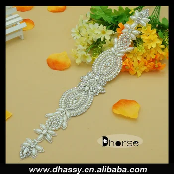 Bridal Gown Applique Crystal Sash Embellishments Rhinestone Sew On