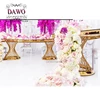 Hot sale clear glass top half moon wedding table dinning table