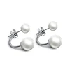 Hot Sale Stainless Steel Double Pearl Charms Earrings