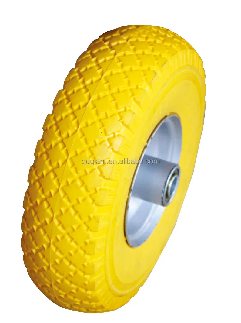 3.00-4 PU solid wheel with steel rim ball bearing 260mmx85mm