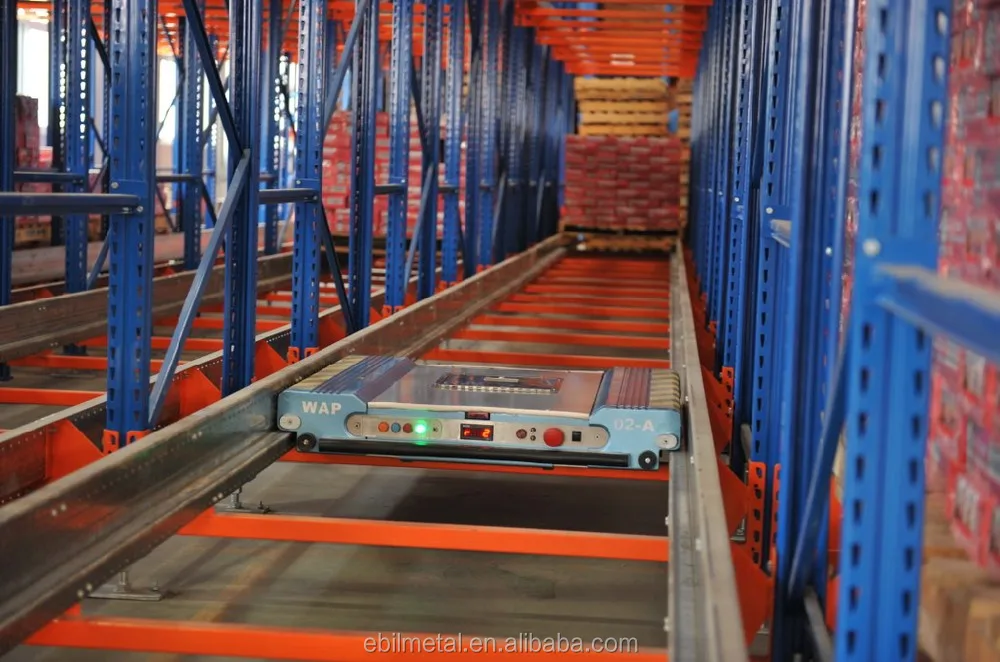 auto pallet runner racking system tool shelves pusher system