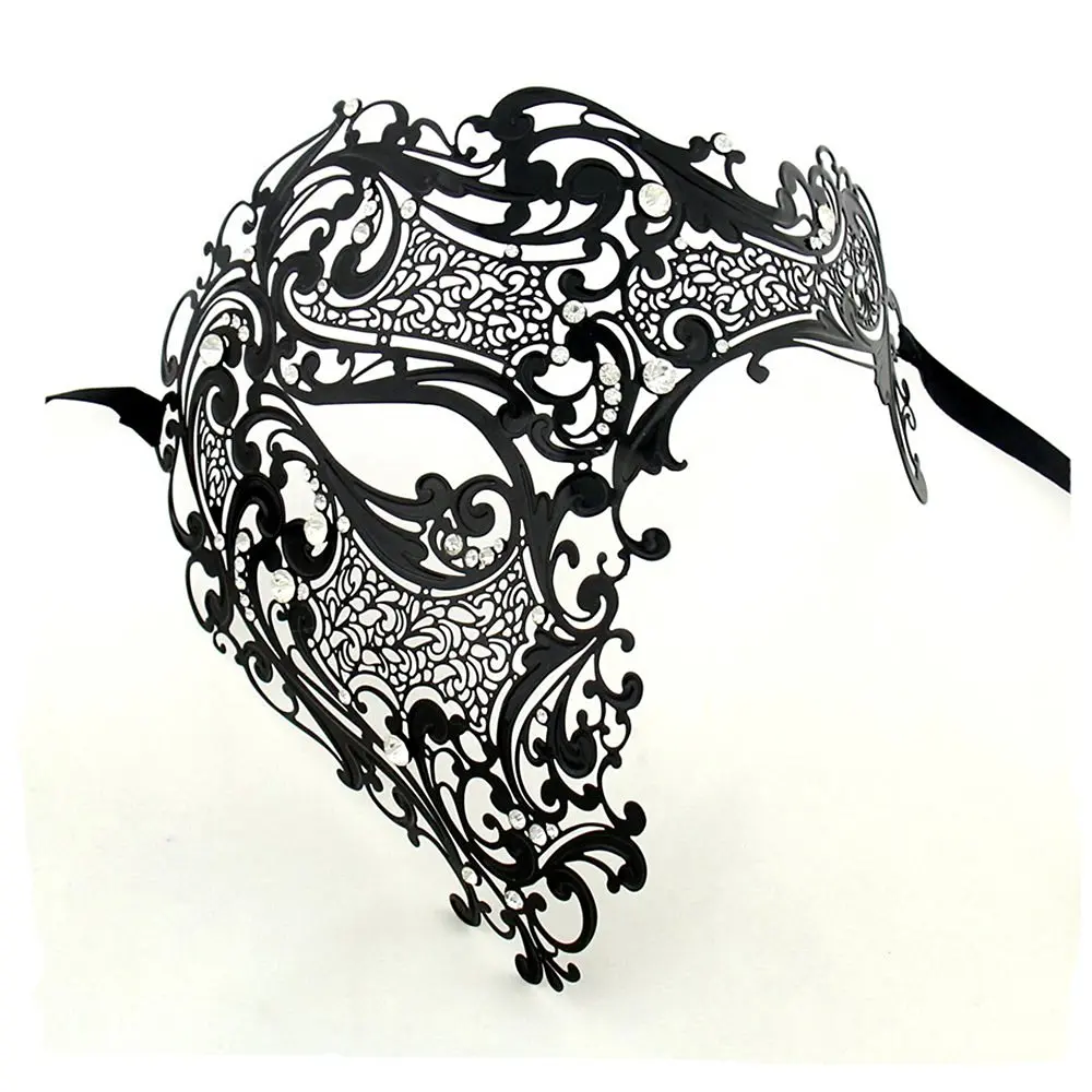 Buy 16 Newest Silver Gold Half Face Halloween Scary Horror Mask Black Red Metal Laser Cut Venetian Masquerade Skull Mask Mardi Gras Party Mask In Cheap Price On Alibaba Com