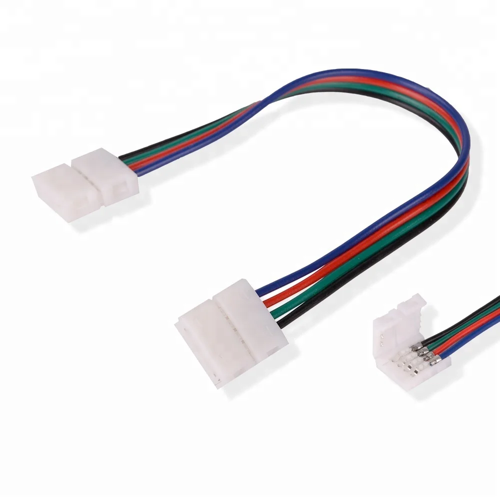 4 Pin RGB Solderless Led Strip Connector 10mm Width Strip To Strip Wire Cable Adapter For 5050